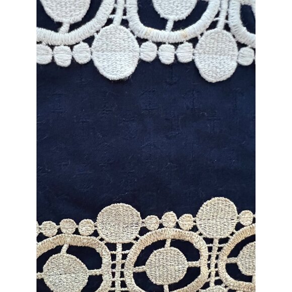 Lilly Pulitzer Navy & White Dress With Gold Embroidered Stripes Size 6 - Picture 12 of 13